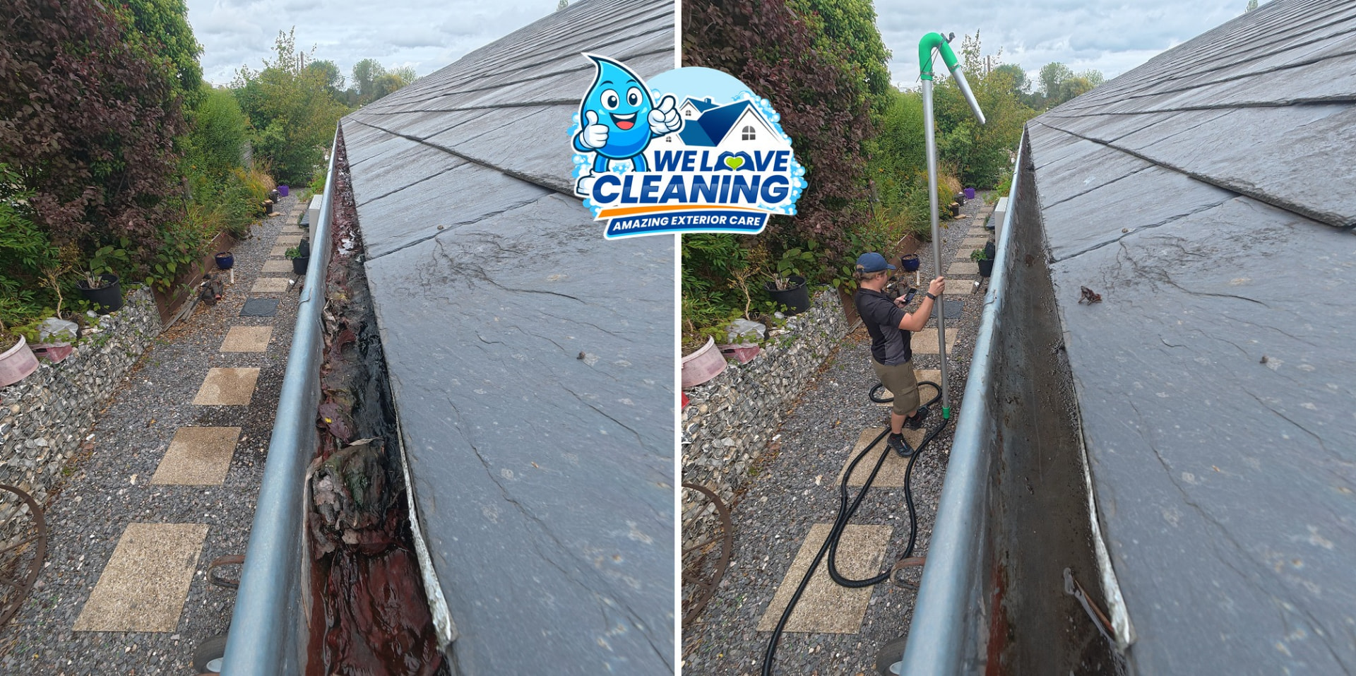 Before and after cleaning result