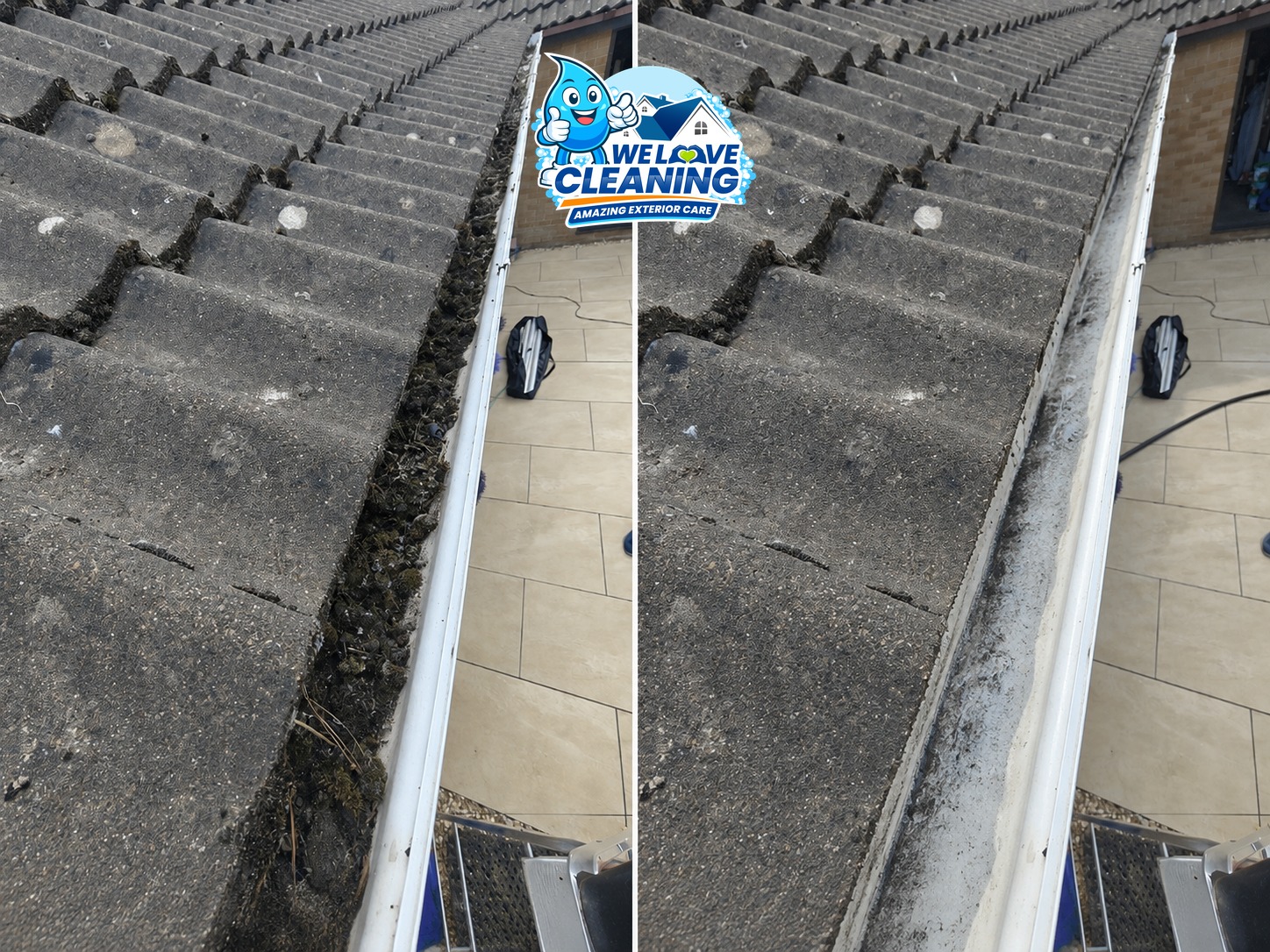Before and after cleaning result